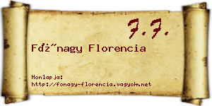 Fónagy Florencia névjegykártya